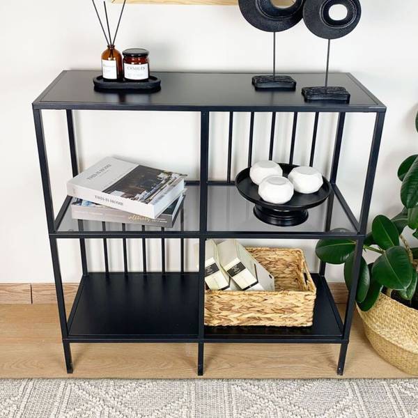 Console SUNNY Noir - Bois manufacturé - 30 x 90 x 80 cm