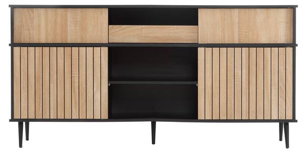 Sideboard EveNatur Ⅲ Schwarz - Stahl - 160 x 80 x 40 cm
