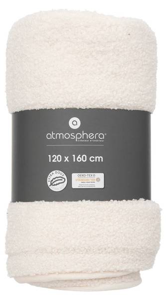 Plaid JAIKO Blanc - Textile - 120 x 1 x 160 cm