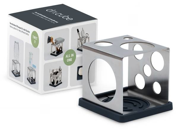 Égouttoir dricube Argenté - Acier inoxydable - 11 x 11 x 11 cm