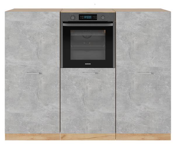 Küchenblock R-Line 53887 Braun - Grau - Chrom - 180 x 143 x 46 cm