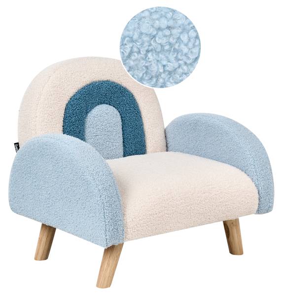Kindersessel OMBO Blau - Braun - Cremeweiß