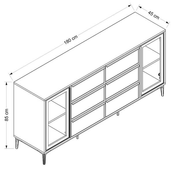 Sideboard MOLINIA Schwarz - Weiß