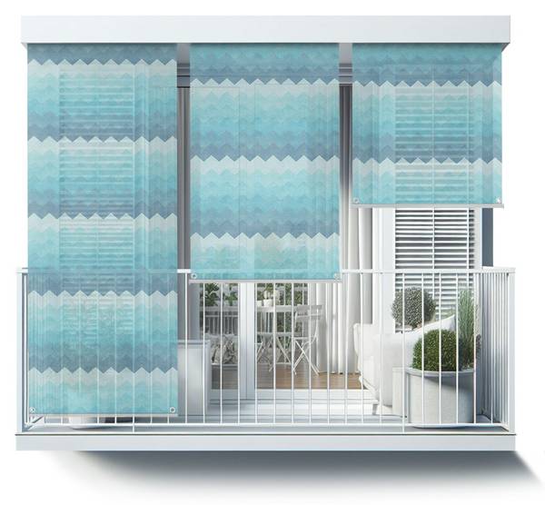 Außenrollo Linea Caeruleus Blau - Textil - 40 x 180 x 1 cm