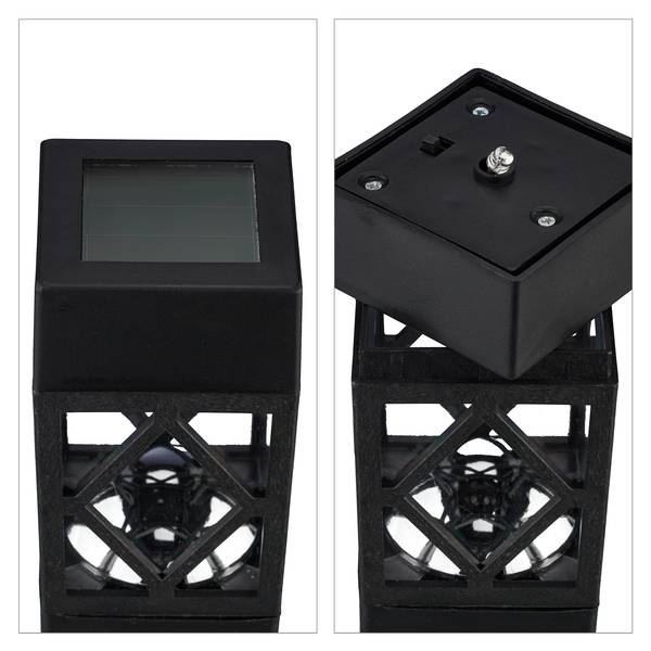 Solarlampen Set Schwarz - PVC - 6 x 41 x 6 cm