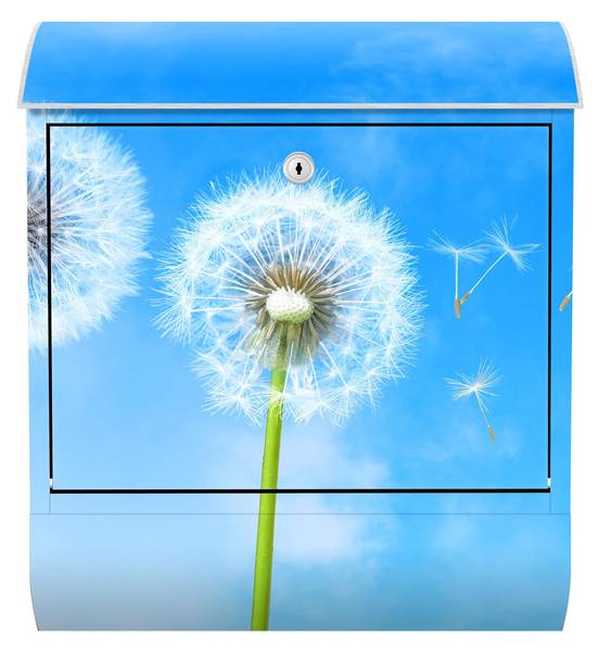 Briefkasten Flying Seeds Blau - Stahl - 39 x 46 x 13 cm