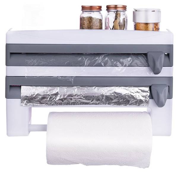 Folienspender 154001 Weiß - Kunststoff - 8 x 25 x 38 cm