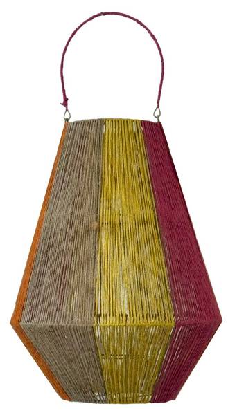 Laterne 110844 Orange - Pink - Gelb - Naturfaser - 20 x 50 x 0 cm