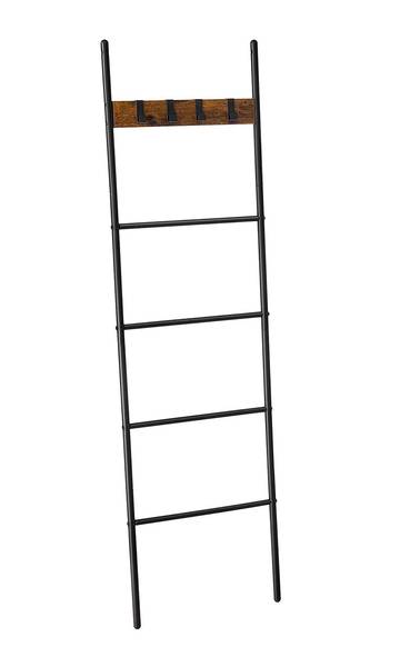 Handtuchleiter Handtuchregal Krasnoyarsk Braun - Holzwerkstoff - 160 x 2 x 44 cm