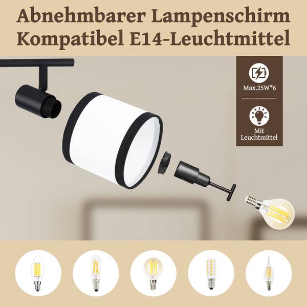 Deckenleuchte Lilly II Schwarz - Metall - 12 x 19 x 150 cm