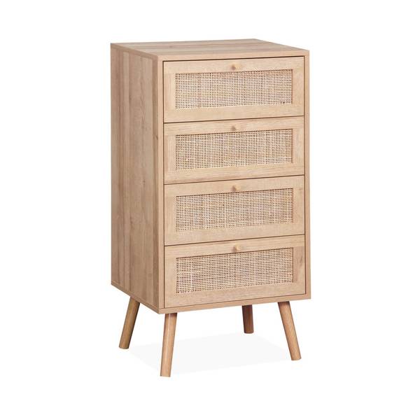 Hochkommode Bohème Beige - Holz teilmassiv - 39 x 96 x 48 cm