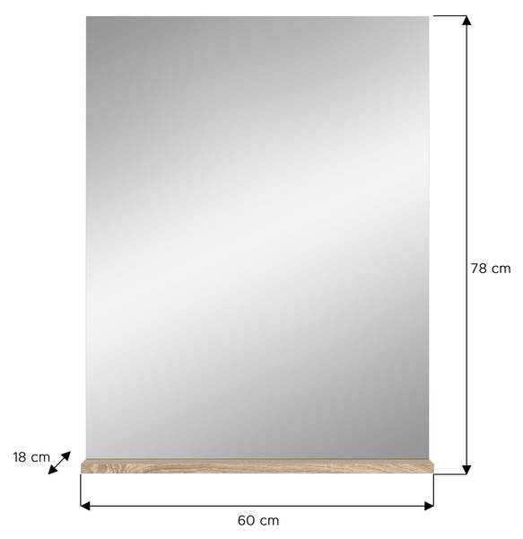 Badezimmer Spiegel Mambo Braun - Holzwerkstoff - Glas - Metall - 60 x 79 x 18 cm