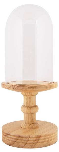 Glasglocke Sara DAY Braun - Holzwerkstoff - 14 x 34 x 14 cm