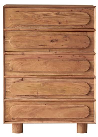 Chiffonnier Olga beige - acacia - 82 x 114 x 50 cm