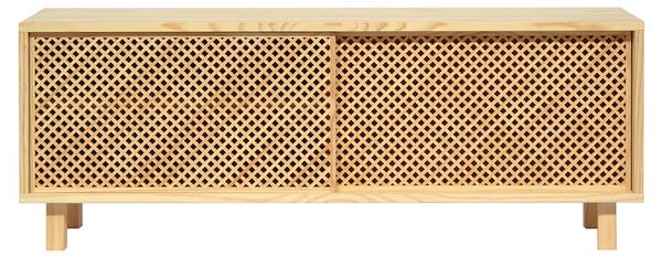 TV-Lowboard Pola mit 2 Tür Lackiert Braun - Kiefer - 120 x 45 x 35 cm