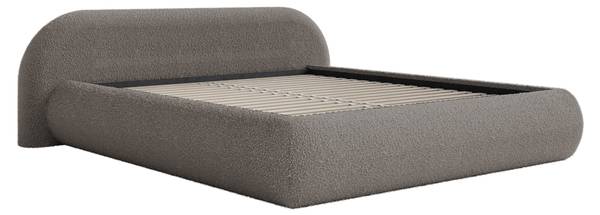 Polsterbett Shels Braun - Kein Bettkasten - Bouclé - Polyamid - Webstoff