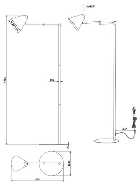 Stehlampe Colorie Grün