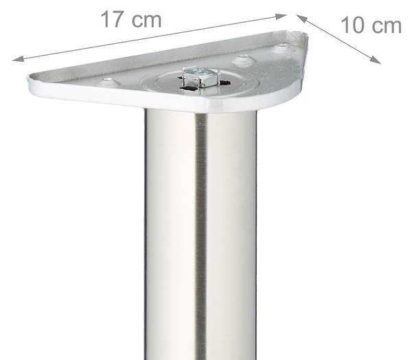 Tafelpoten rvs 71 cm set van 4 zwart - zilver - roestvrij staal - 10 x 71 x 17 cm