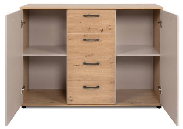 Sideboard LINO bruin - plaatmateriaal op houtbasis - 120 x 86 x 35 cm