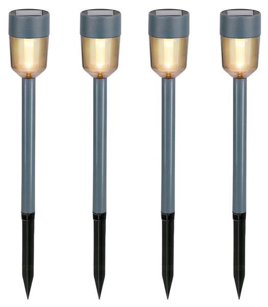 Erdspießstrahler MEGRPR3860033 4er set Schwarz - Metall - 5 x 35 x 5 cm