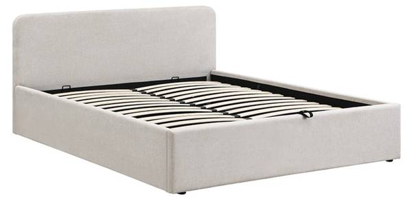 Bett LIOR Grau - Massivholz - 205 x 88 x 150 cm