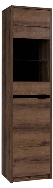 Hochvitrine Denver Schwarz - Braun - Holzwerkstoff - 50 x 200 x 40 cm