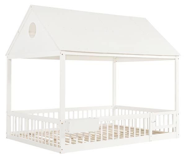 Kinderbett LucySafe Ⅰ Weiß - Holzwerkstoff - 151 x 183 x 207 cm