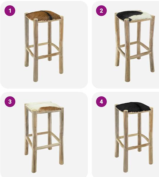 Barhocker 244544 Braun - Teakholz - 35 x 76 x 35 cm