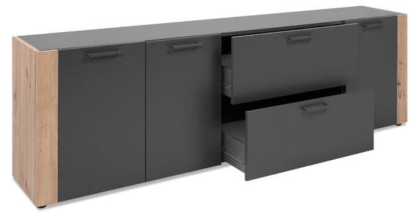 Sideboard LUMA Grau - Holzwerkstoff - 35 x 61 x 198 cm
