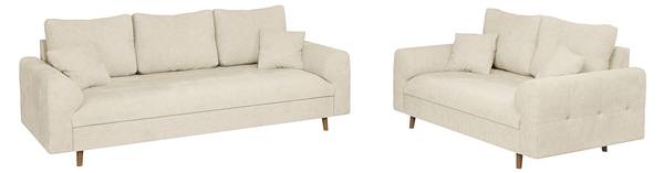 Polstergarnitur 3+2 Sindre Chenille-Stof Beige