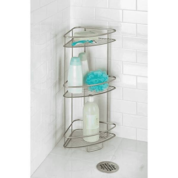 Duschregal-Eck Silber - Stahl - 24 x 67 x 31 cm