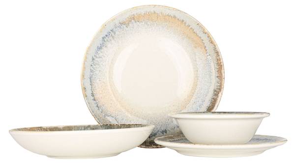 Serviesset Knidos - 24 delen porselein - Hoogte: 2 cm