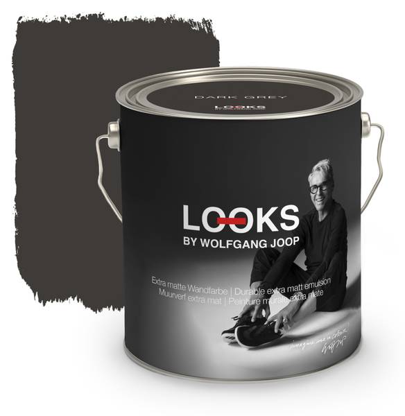 Wandfarbe Matt Dunkelgrau 2,5 Liter Grau - Aluminium - 17 x 16 x 2 cm
