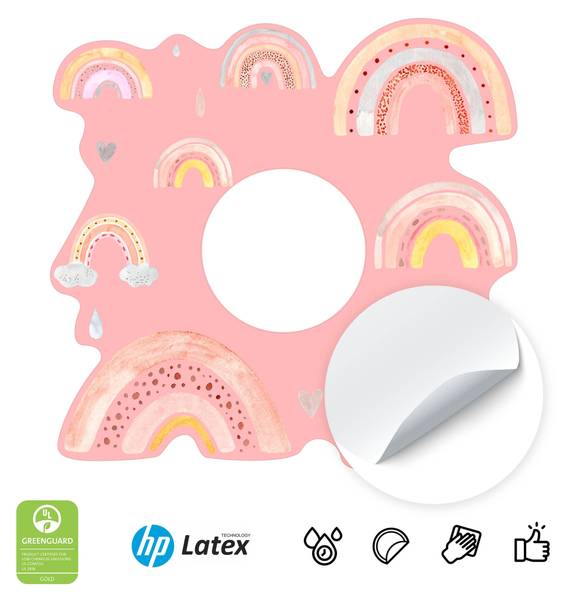 Lichtschalter-Sticker Regenbögen Pink - Rot - Gelb - PVC - 20 x 20 x 20 cm