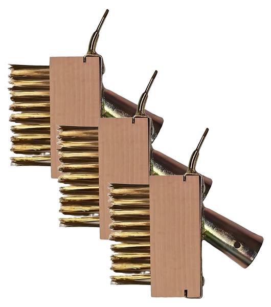 Fugenbürste Unkraut 3er Set Braun - Gold - Eisen - 14 x 12 x 4 cm