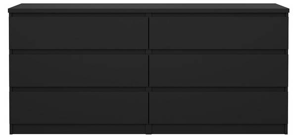 Kommode Naia Schwarz - Holz teilmassiv - 154 x 68 x 50 cm