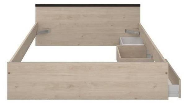 Industrielles Erwachsenenbett 140 x Schwarz - Massivholz - 140 x 10 x 190 cm