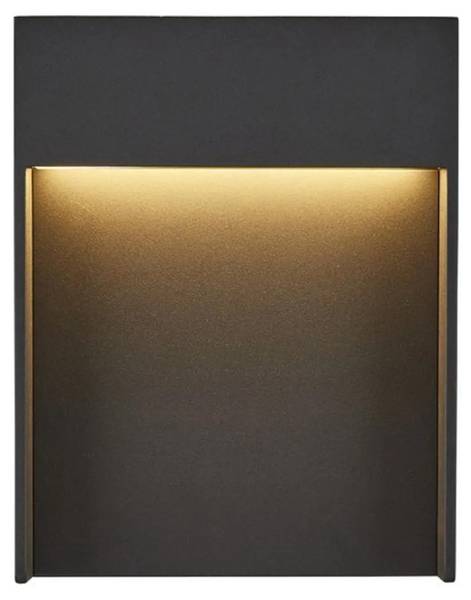 Wandleuchte Flatt Grau - Aluminium - 18 x 23 x 7 cm