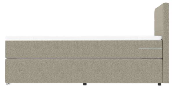 Boxspringbett Phönix Mini Beige - Webstoff - 106 x 103 x 209 cm
