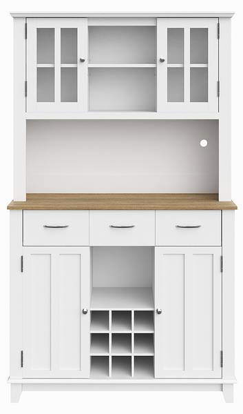 Buffetschrank GLOWGlass Ⅵ Weiß - Stahl - Klarglas - 106 x 180 x 40 cm