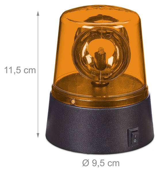 Rundumleuchte 2er Set orange Schwarz - Orange - Kunststoff - 10 x 12 x 10 cm