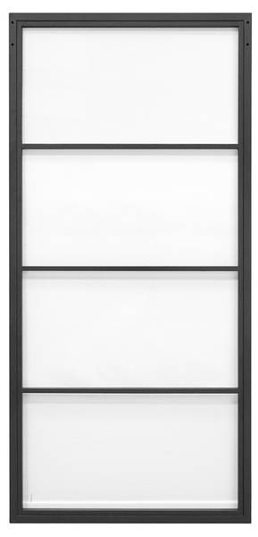 Schuifdeur VOBI zwart - staal - transparant glas - 90 x 210 x 3 cm