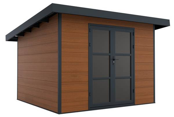 WPC-Gartenhaus ALMA Braun - Holzwerkstoff - 363 x 233 x 337 cm
