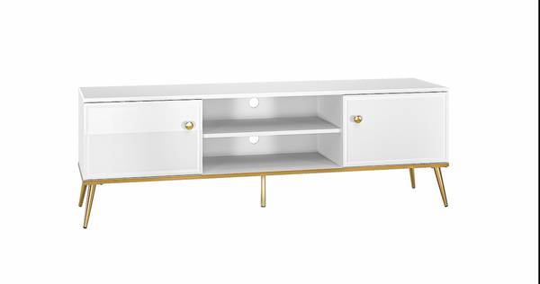 Lowboard GOLDIN Weiß - Stahl - 160 x 54 x 40 cm