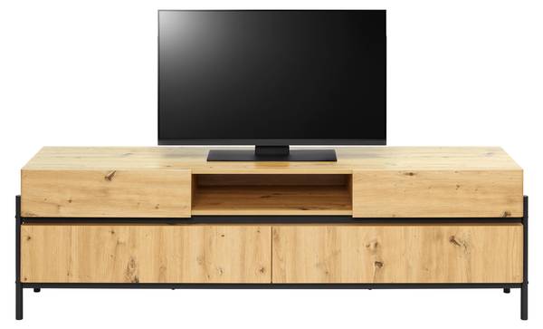 TV-Element JASMINA Schwarz - Braun - Metall - Holz teilmassiv - 175 x 54 x 42 cm