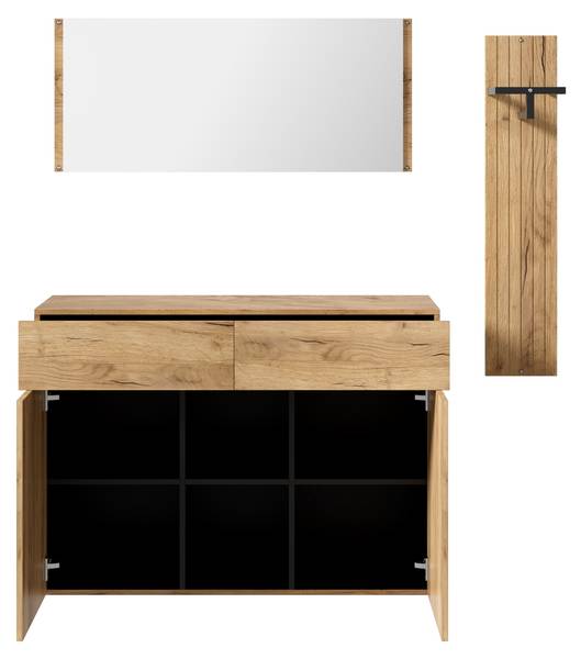 Garderobenset NATZOOM443(3er Set) Braun - Holzwerkstoff