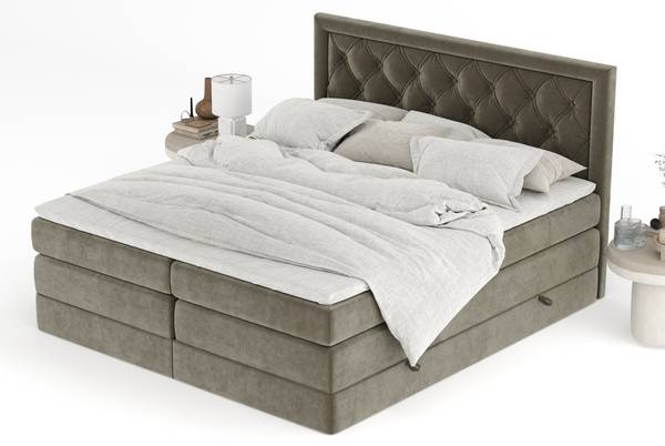 Boxspringbett Aurelia Taupe - Liegefläche Breite: 160 cm