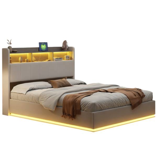 Boxspringbett Polsterbett HOAO Weiß - Metall - Massivholz - 168 x 120 x 211 cm