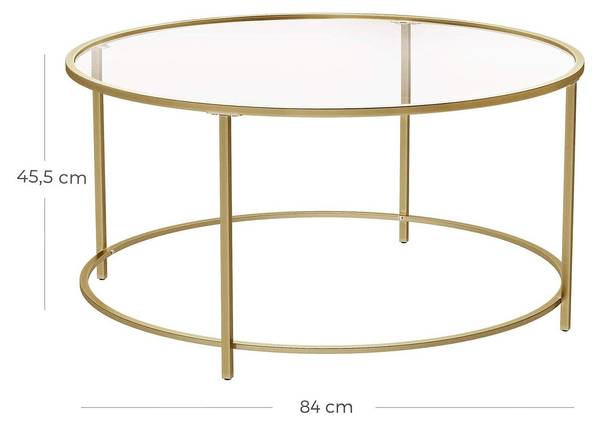 Couchtisch Belmopan Gold - Metall - 84 x 46 x 84 cm