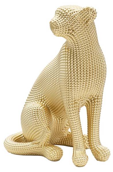 Skulptur Panther Gold - Kunstharz - Harz - 23 x 29 x 16 cm